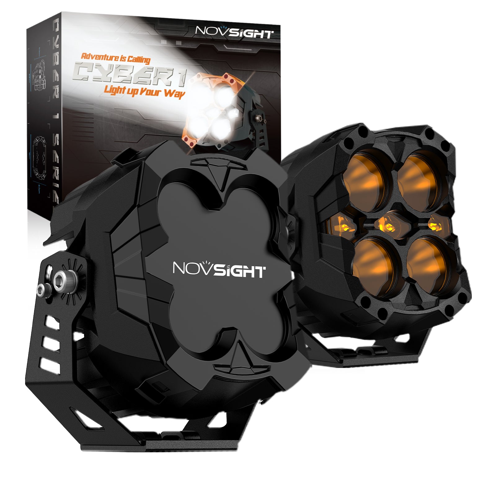 CYBER Series 6-inch LED Pod Lights Kit for UTV - NOVSIGHT