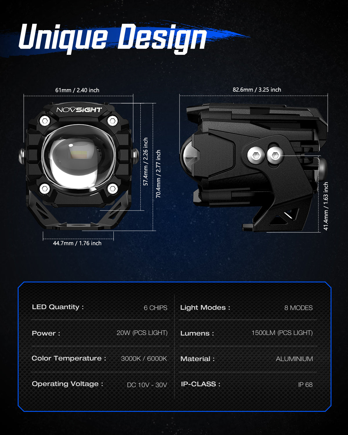 CYBER 1 Series | 2 Inch LED Pods Off-road Motorcycle UTV ATV Driving Lights