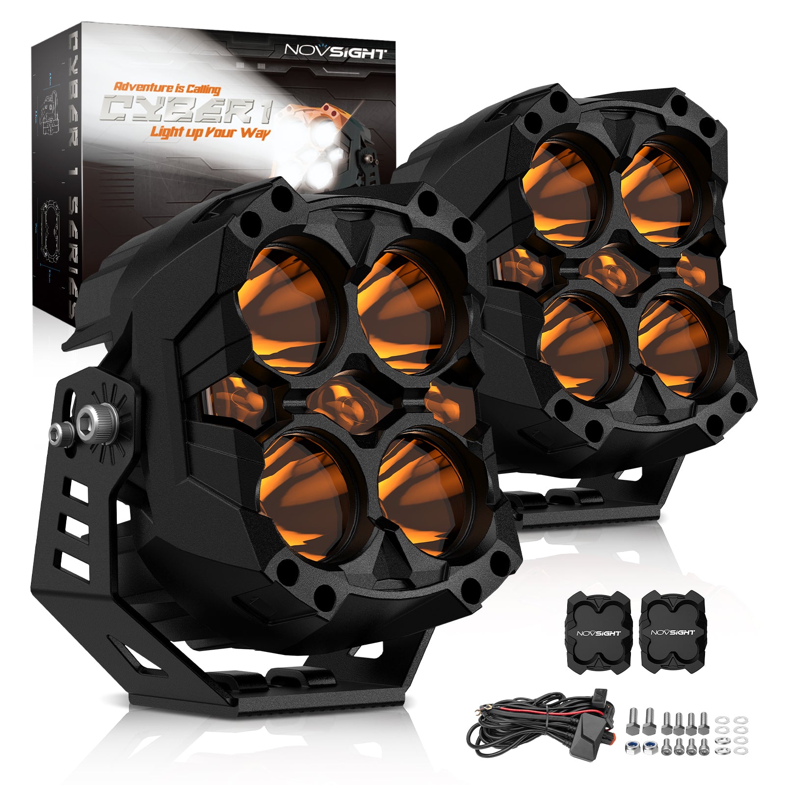 CYBER Series 6-inch LED Pod Lights Kit for UTV - NOVSIGHT