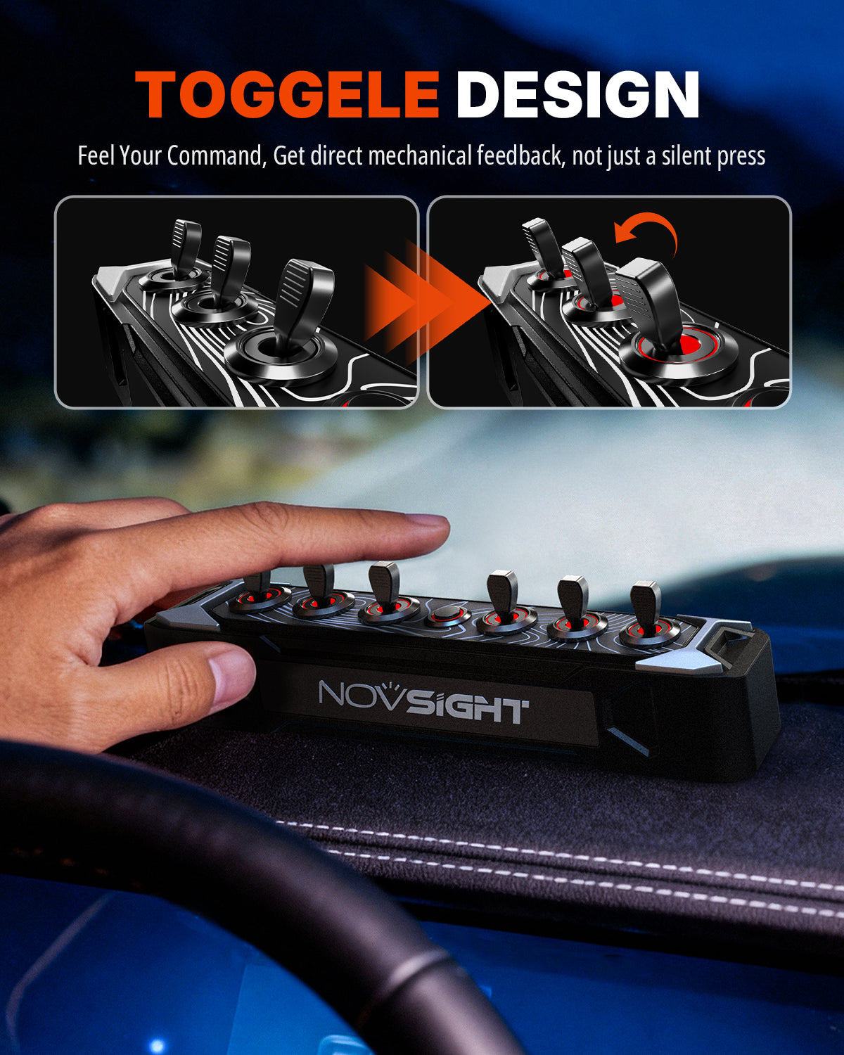 CYBER Series 6-Gang Toggle Switch Wireless-Control - NOVSIGHT