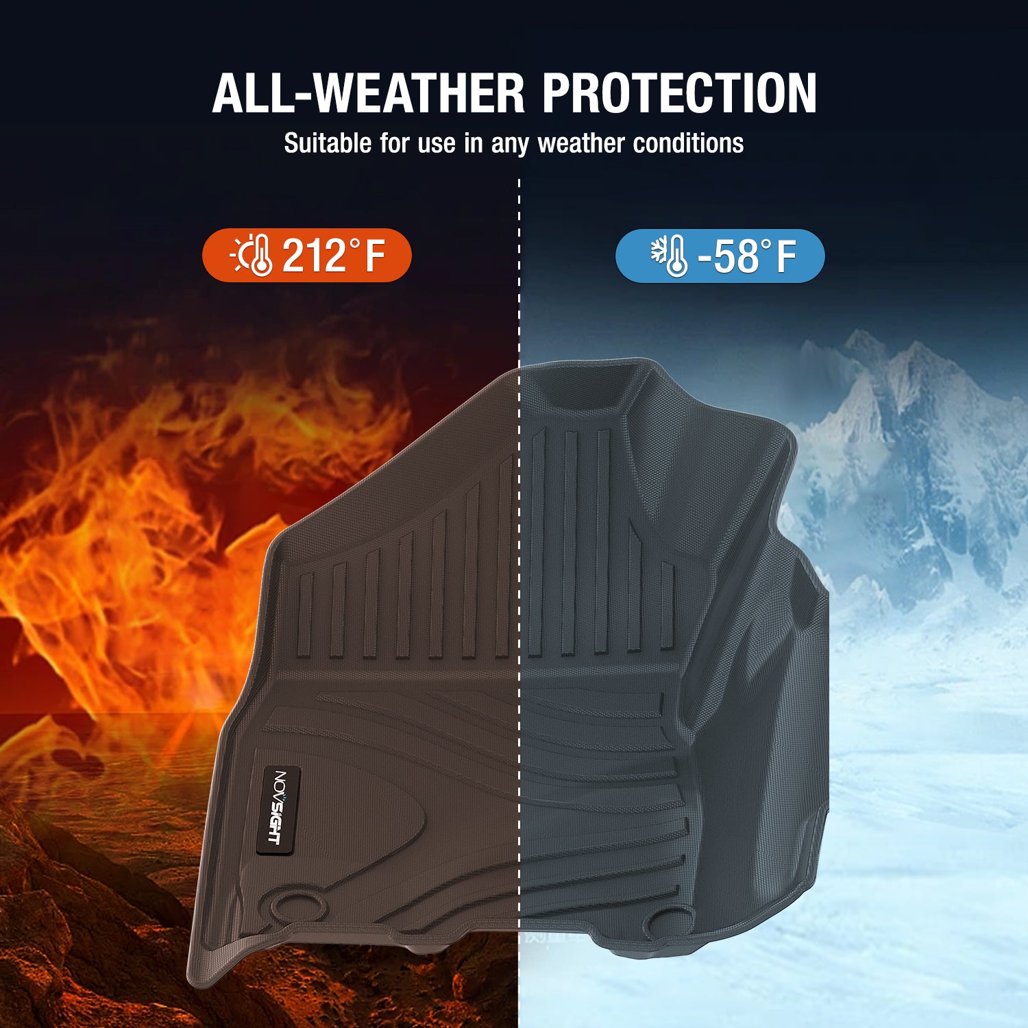 Dodge Ram 1500/2500/3500 2011-2017 Crew Cab Custom Fit Floor Mats TPE Liners - NOVSIGHT