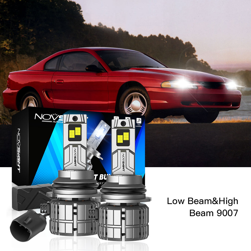 Fit for 2003-2004 Ford Mustang Base 9007 HB5 LED Headlights Bulbs - NOVSIGHT