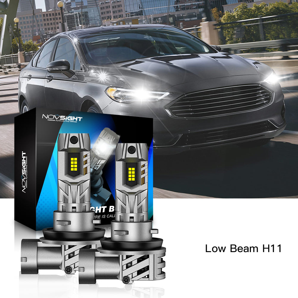 Fit for 2006-2020 Ford Fusion H11 Low Beam LED Headlights Bulbs - NOVSIGHT