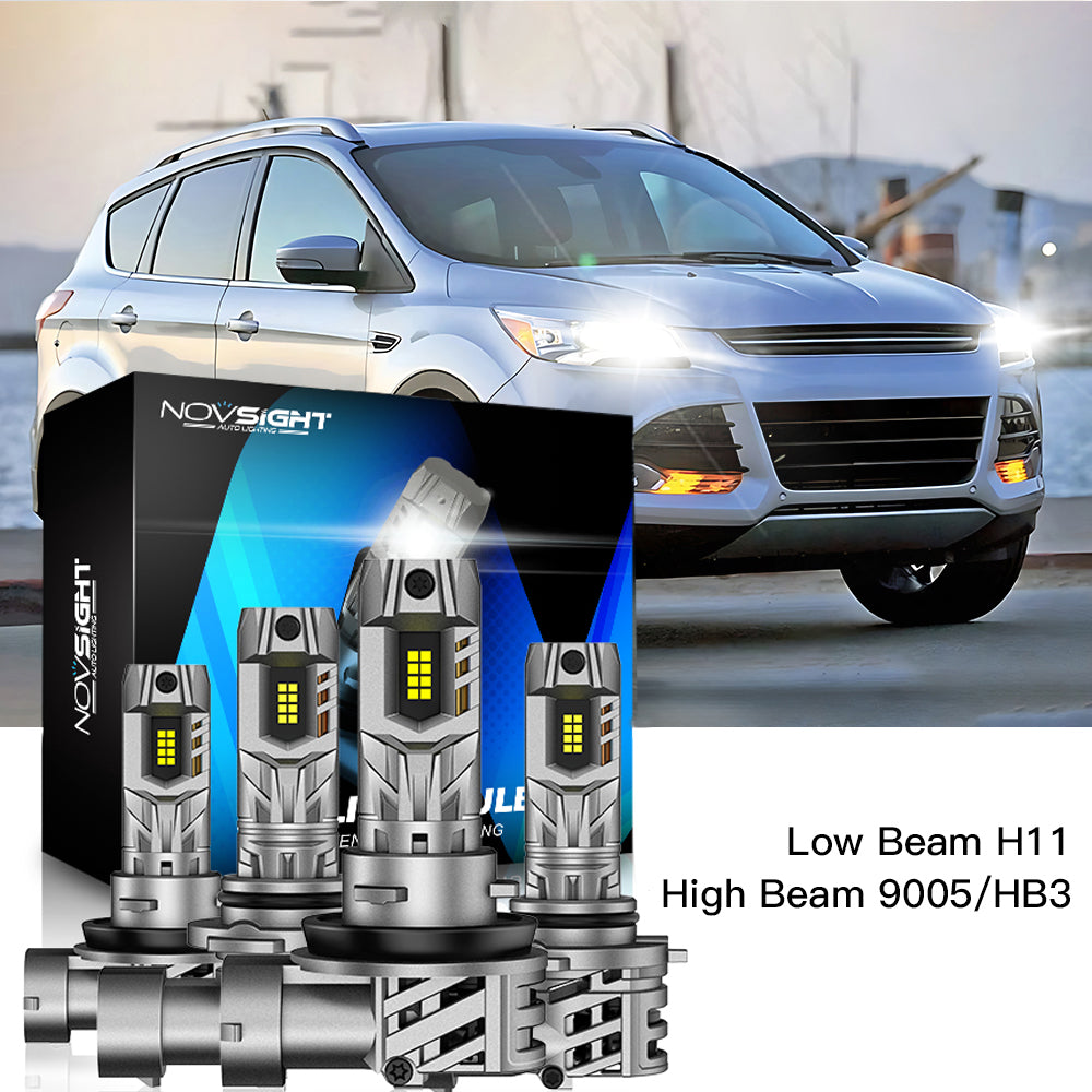 Fit for 2013-2016 Ford Escape S SE SEL 9005 H11 LED Headlights Bulbs - NOVSIGHT
