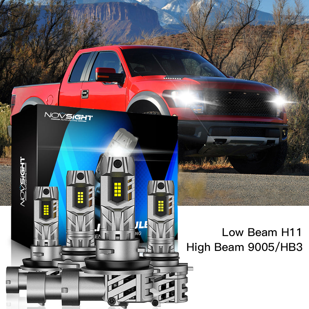 Fit for 2015-2022 Ford F-150 9005 H11 LED Headlights Bulbs - NOVSIGHT