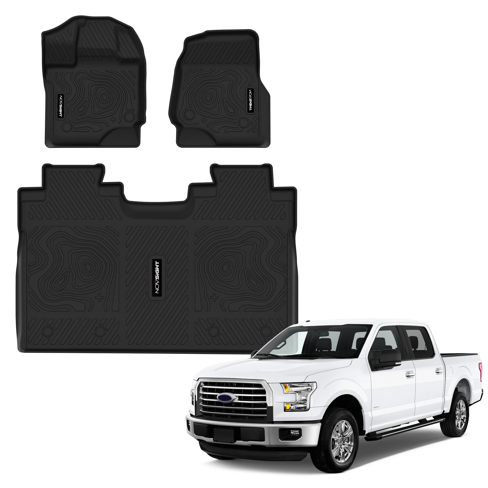 Custom TPE Floor Mats Fit For Ford F150 2015-2024 4 Doors - NOVSIGHT
