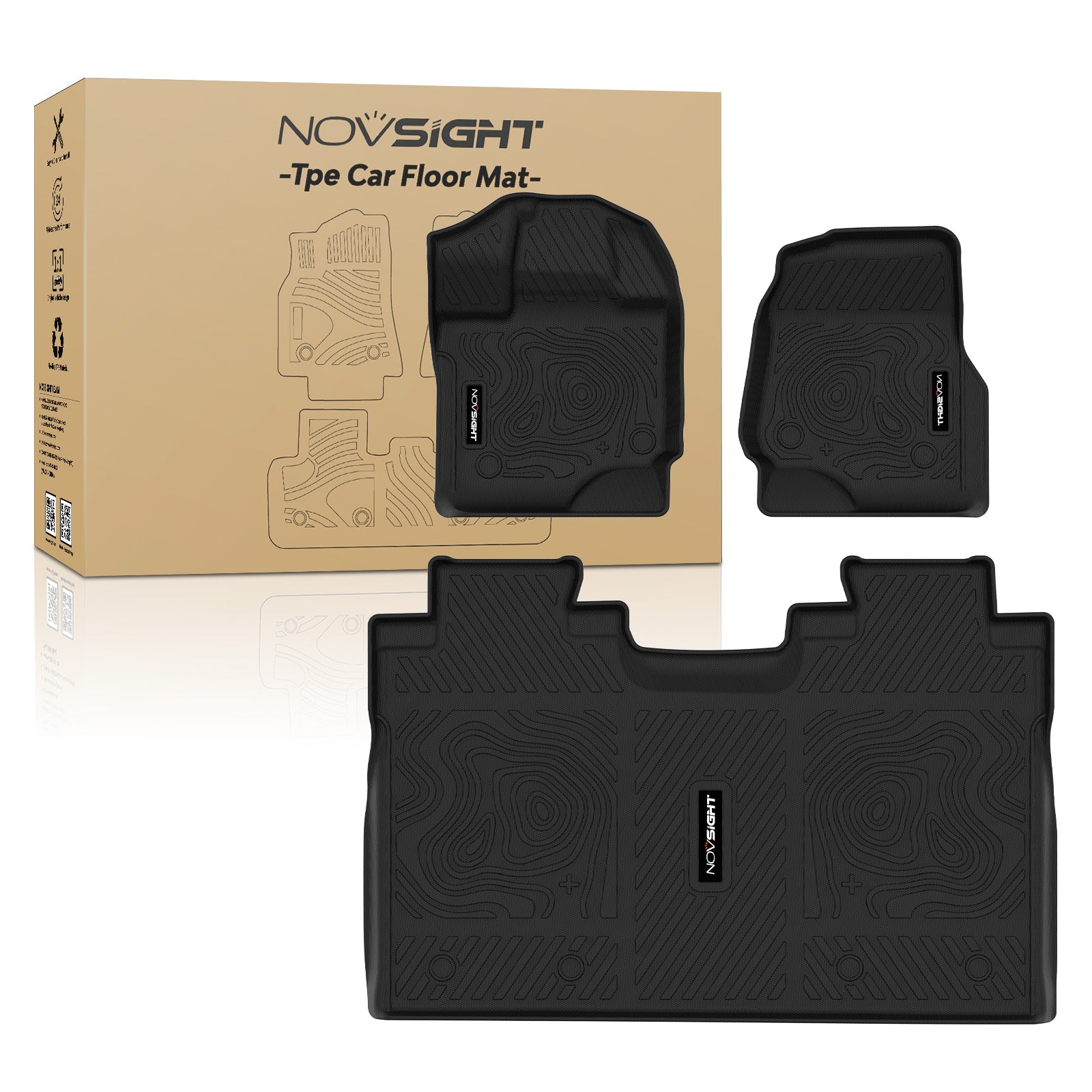 Custom TPE Floor Mats Fit For Ford F150 2015-2024 4 Doors - NOVSIGHT