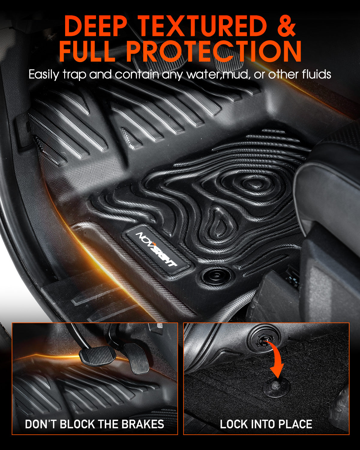 Custom TPE Floor Mats Fit For Ford F150 2015-2024 4 Doors - NOVSIGHT