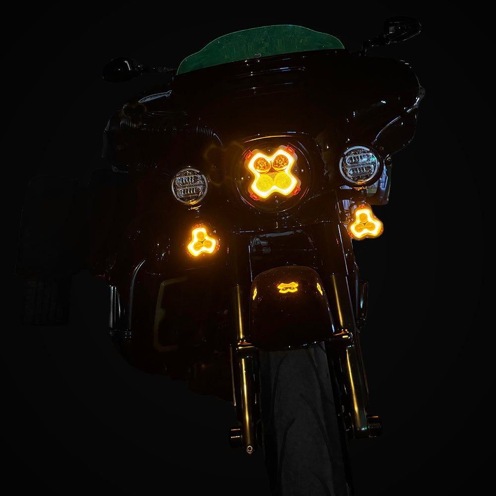 Halo Series LED Pod Lights Kit for Harley Motorcycles - NOVSIGHT