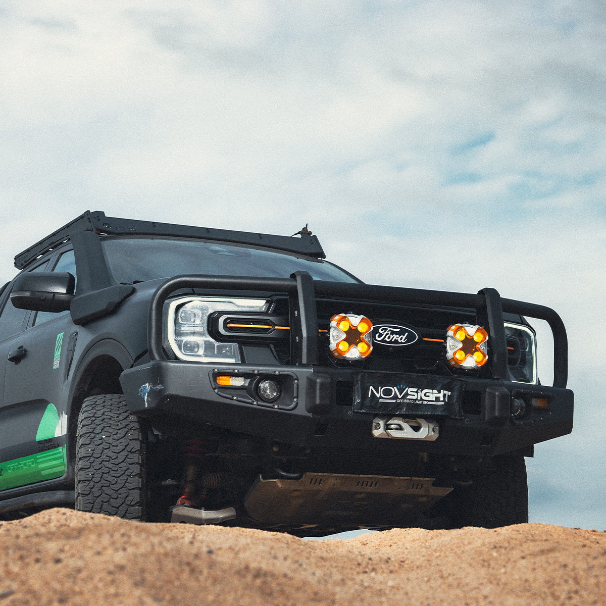 Unidades LED de 6" serie HALO con par de sistema de kit de luces dobles DRL de 66 W