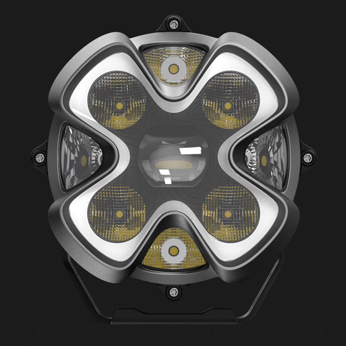 Unidades LED de 6" serie HALO con par de sistema de kit de luces dobles DRL de 66 W