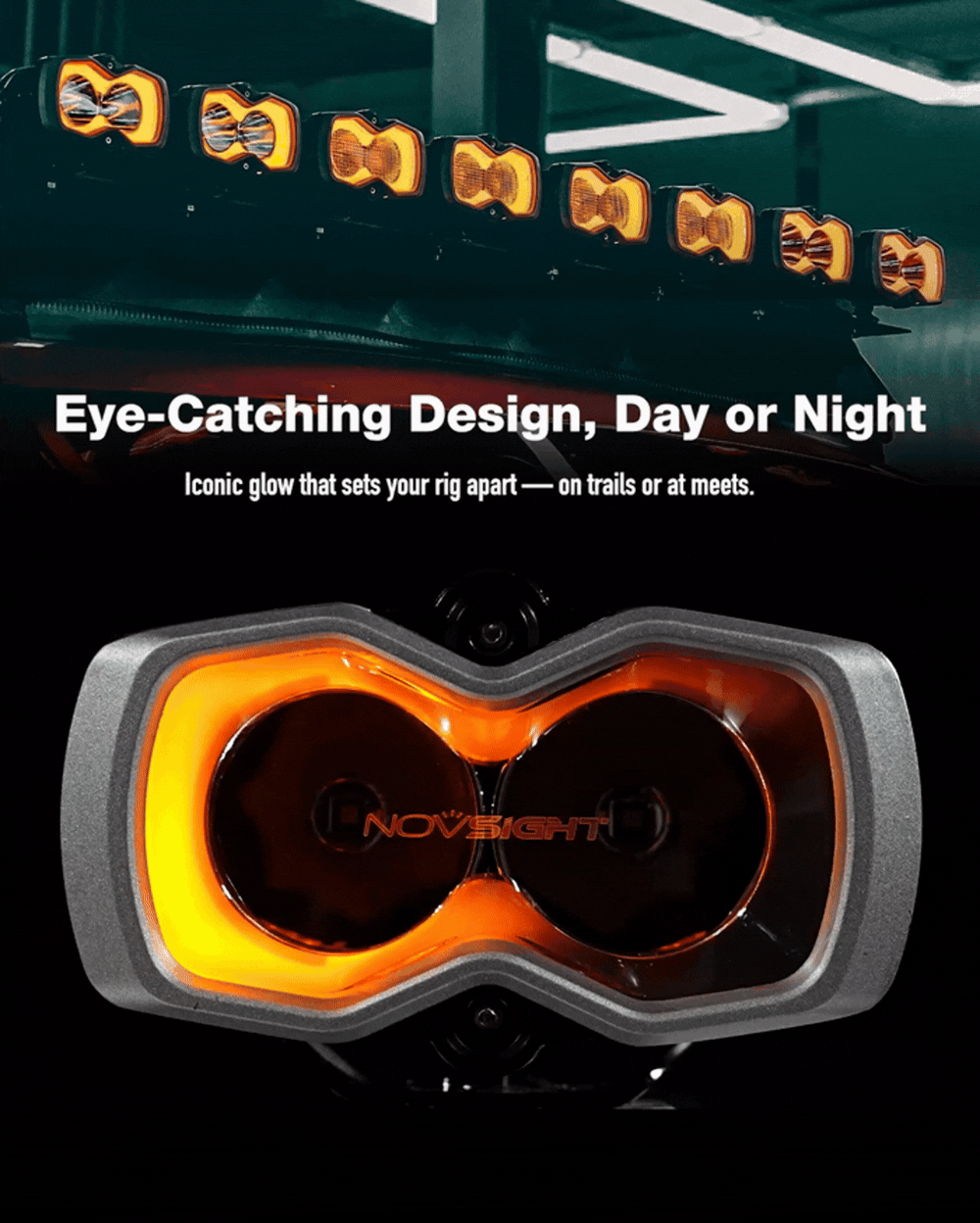 HALO Pro Series 4.5" LED Pod Lights with Dynamic DRL Modes - NOVSIGHT