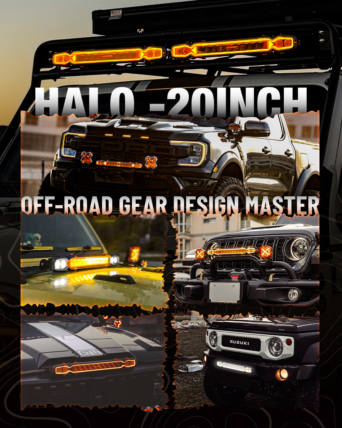 HALO Pro Series 20-inch LED Light Bar with Dynamic DRL Modes - Black Casing - NOVSIGHT