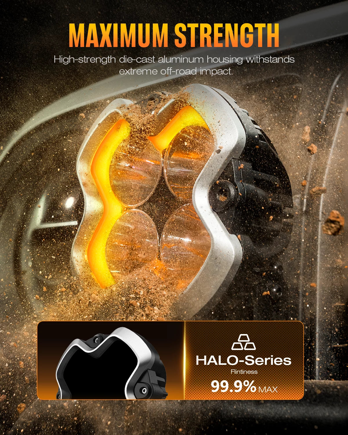 HALO Series 6" LED Pod Lights with DRL 60W Twin Light Kit System Pair