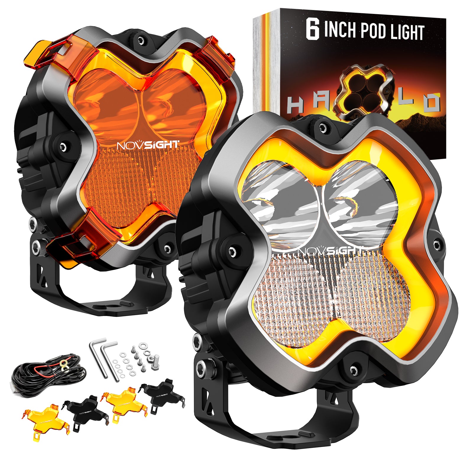Halo Series Off-road LED Pod Lights Kit for Ford Bronco - NOVSIGHT