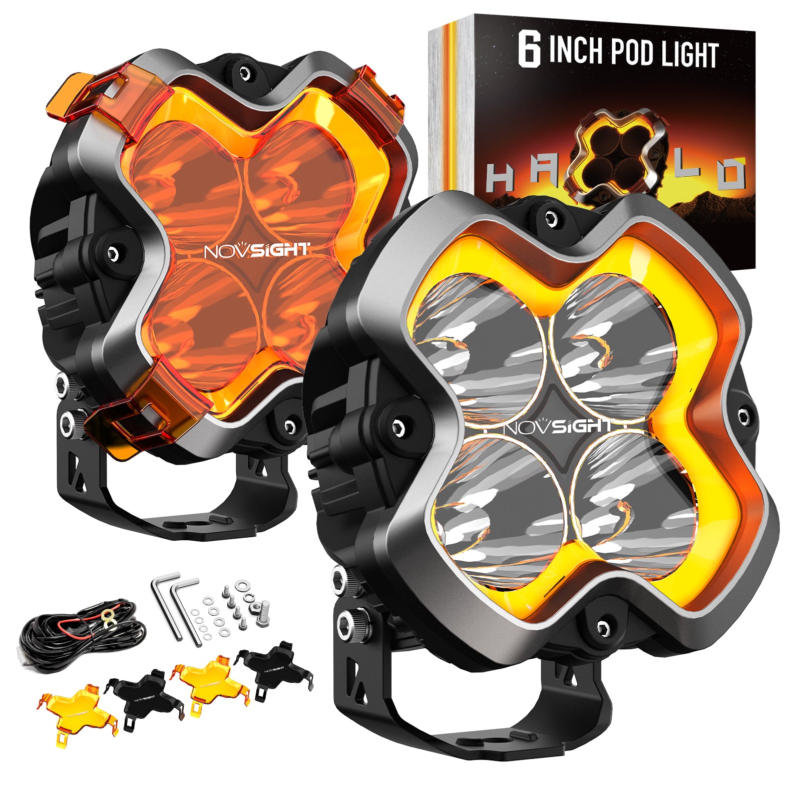 Halo Series Off-road LED Pod Lights Kit for Ford Bronco - NOVSIGHT