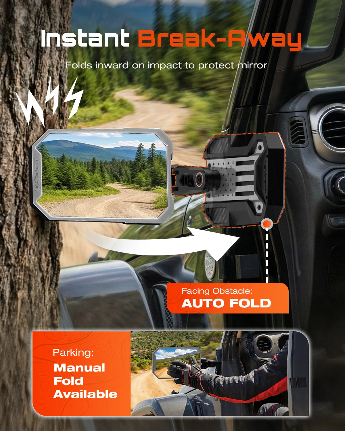 9-inch Side Mirrors for Doorless Driving on 2007–2018 Jeep Wrangler JK JKU - NOVSIGHT