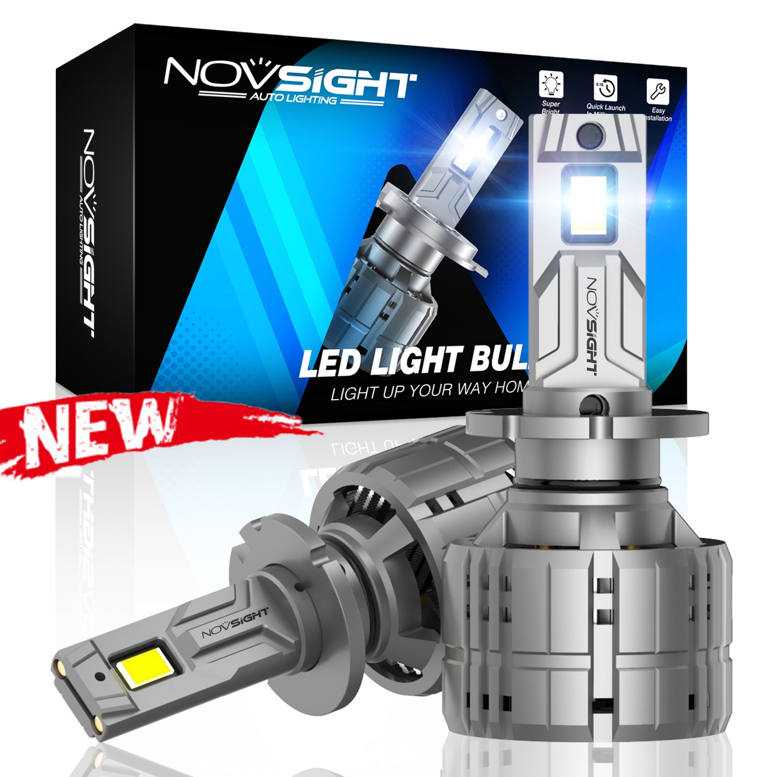 N60 Ultra Series | D3S HID Bulb to LED Bulbs Super Bright 200W 40000LM 6500K White | 2 Bulbs | Not Plug N Play - NOVSIGHT