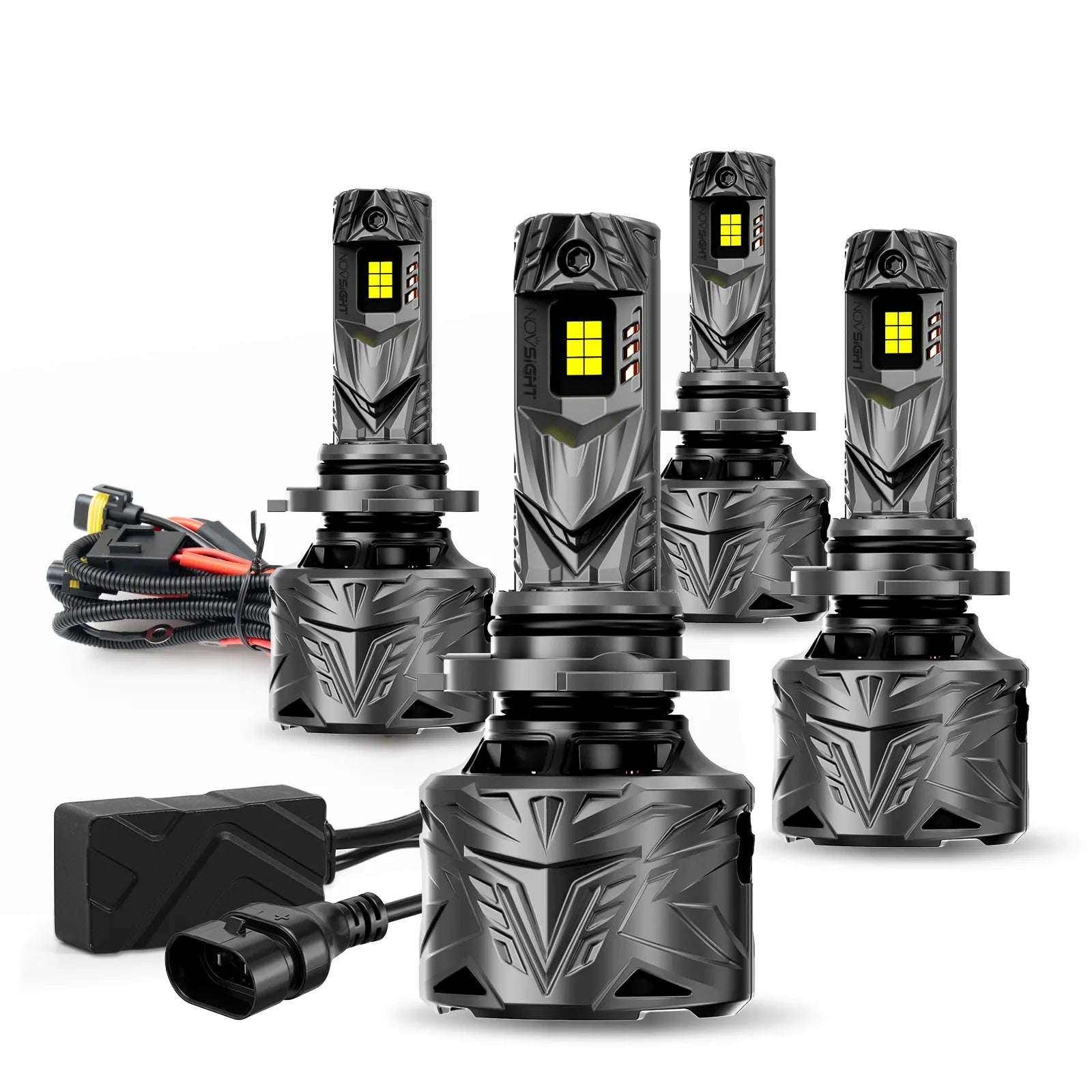 N70 Series | 9005 9006 Combo LED Bulbs Super Bright Headlights 240W 50000LM 6500K White | 4 Bulbs Headlight | Novsight