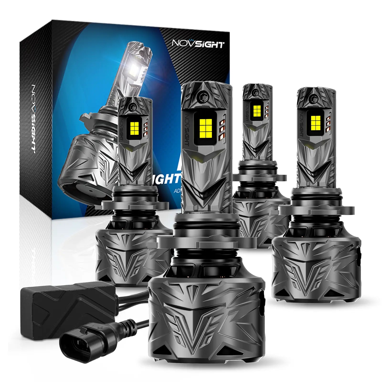 N70 Series | 9005 9006 Combo LED Bulbs Super Bright Headlights 240W 50000LM 6500K White | 4 Bulbs Headlight | Novsight