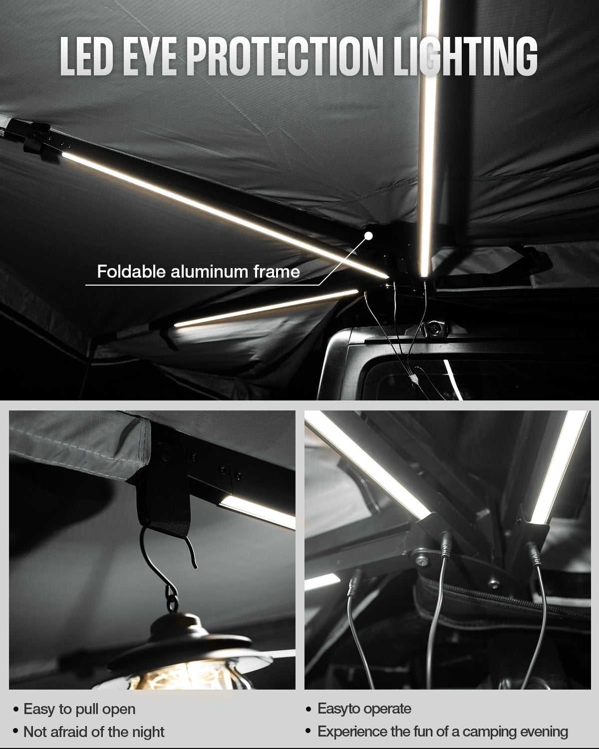 Novsight 270 Degree Car Side Awning for Camping – Black - NOVSIGHT