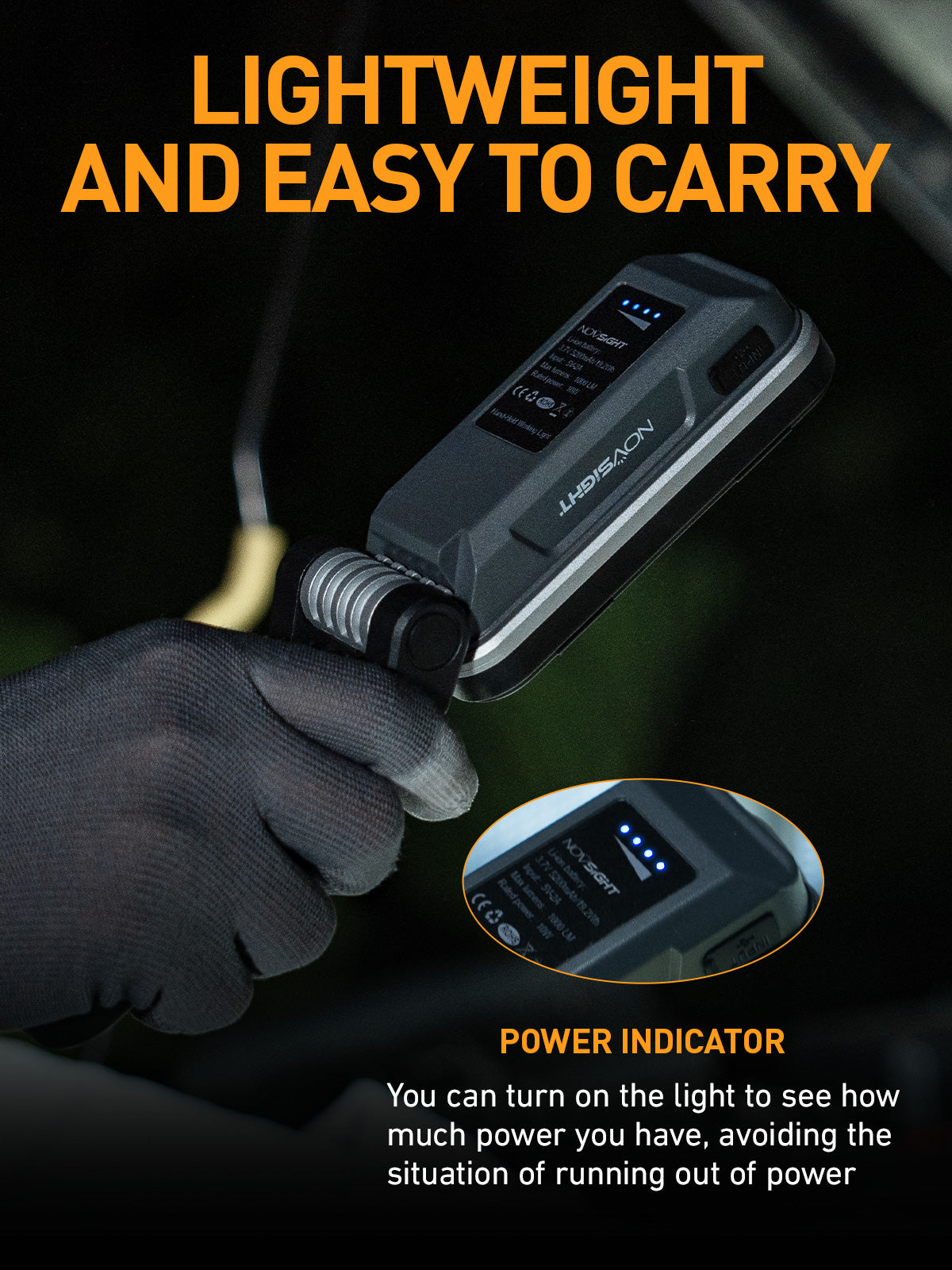Kit de luz de trabajo magnética recargable LED plegable para acampar al aire libre