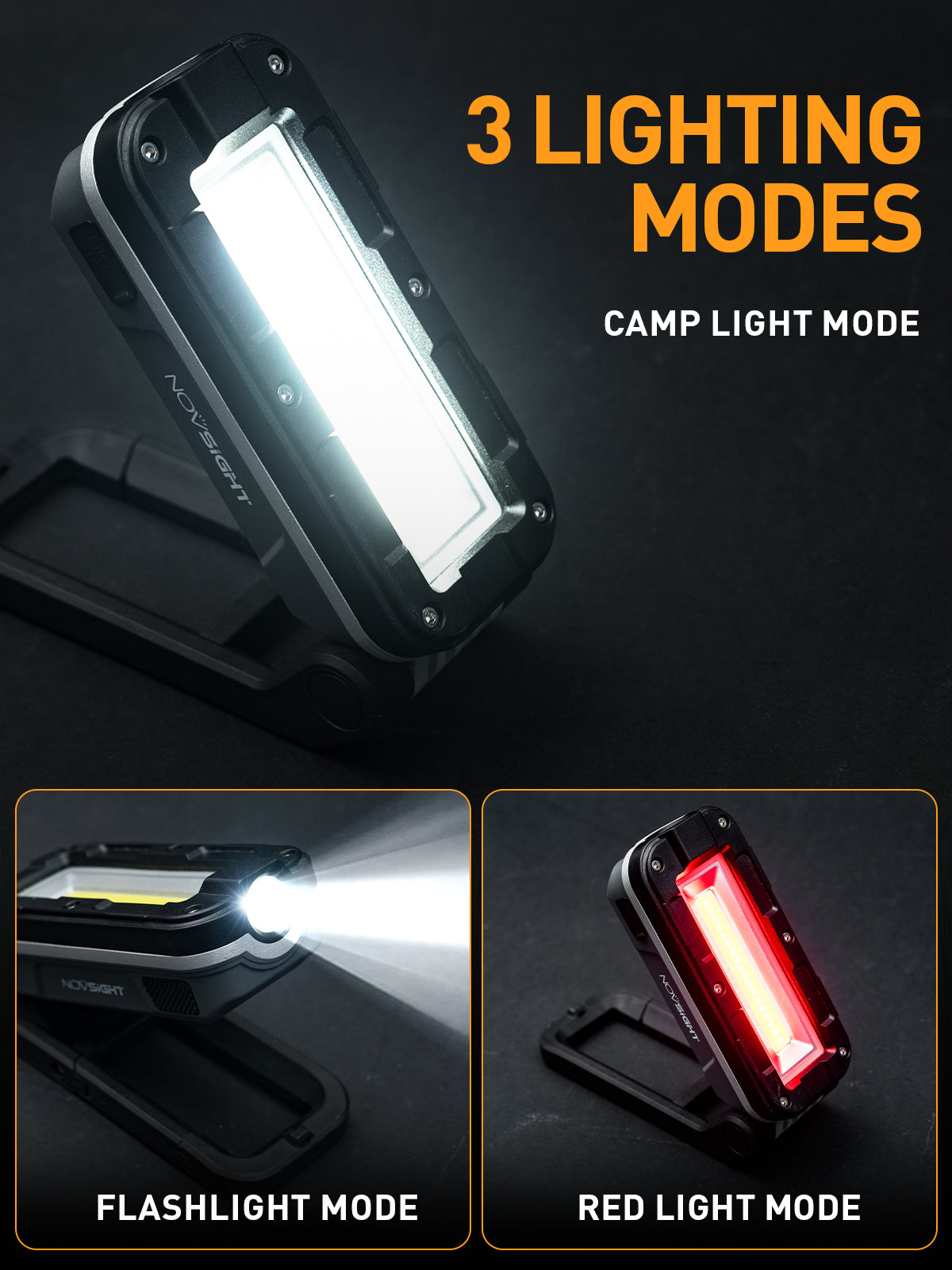 Kit de luz de trabajo magnética recargable LED plegable para acampar al aire libre