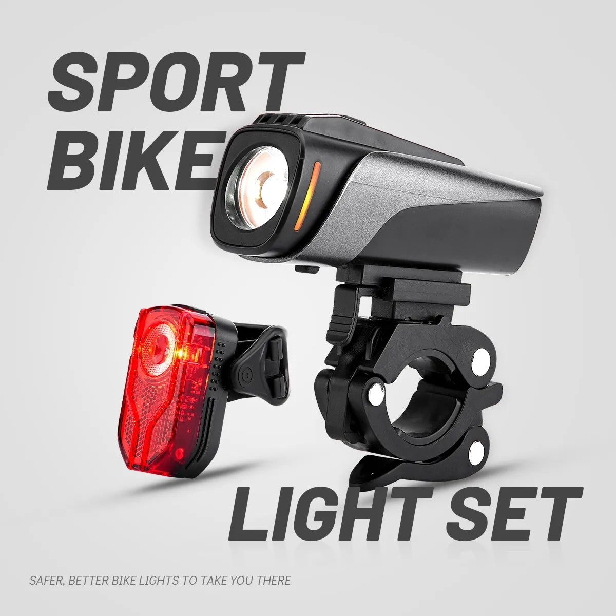 Luz trasera delantera de bicicleta LED trasera juego de bombillas de 800 lúmenes luz de bicicleta recargable por USB