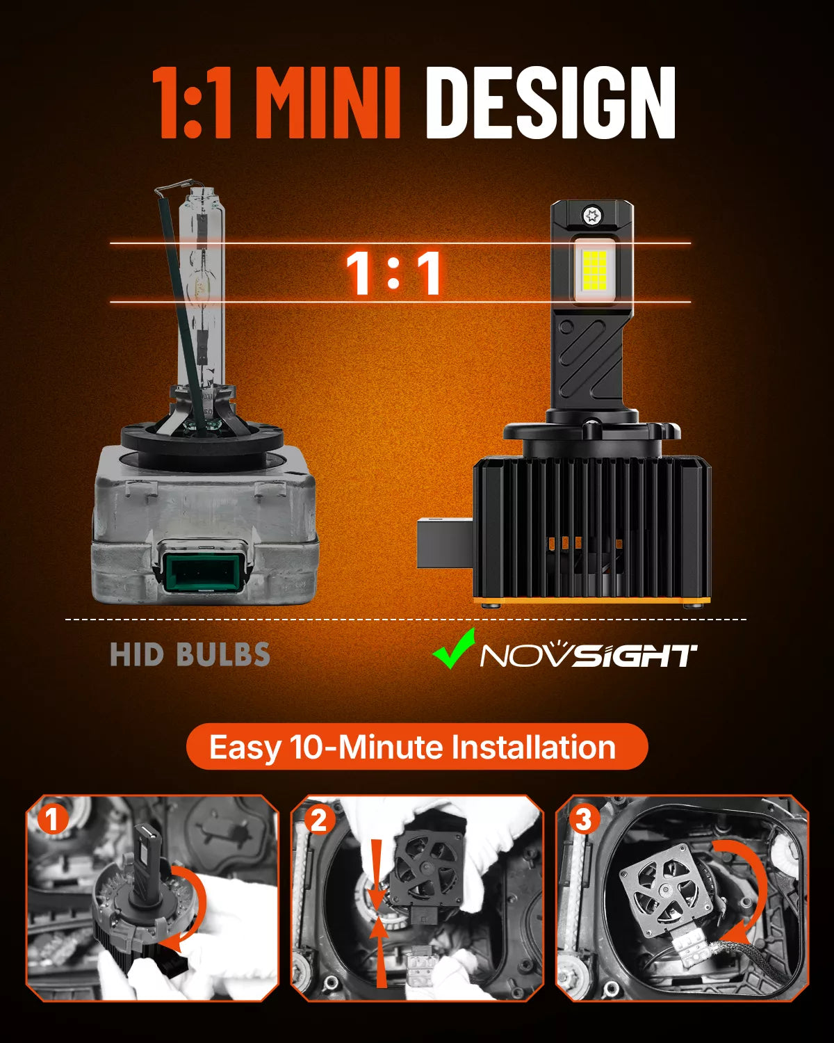 NOVSIGHT T25 D3-LED-Bulbs for LED Lighting Upgrade - Image 3