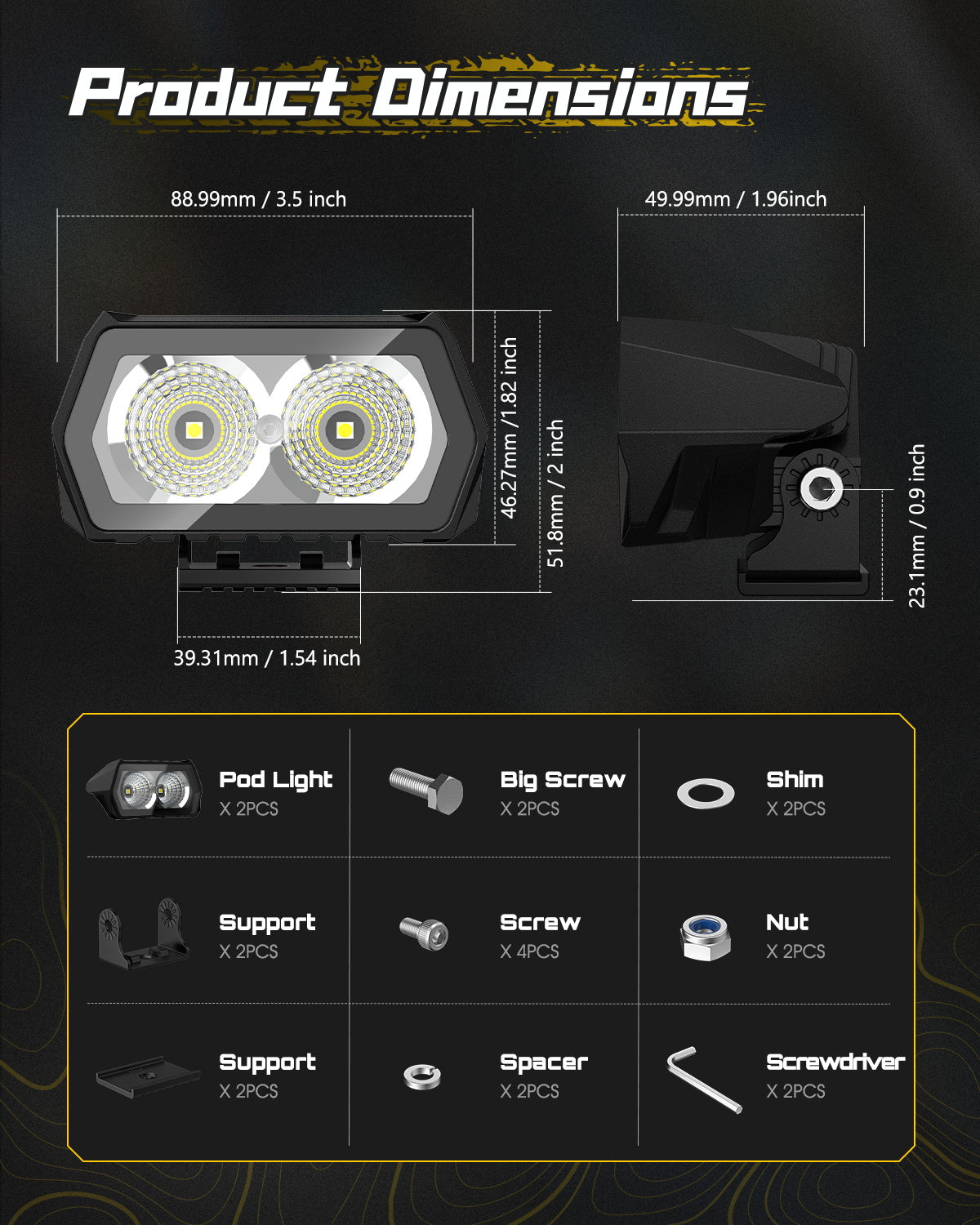 Rock Series | 3.5-inch LED Pod Lights - NOVSIGHT
