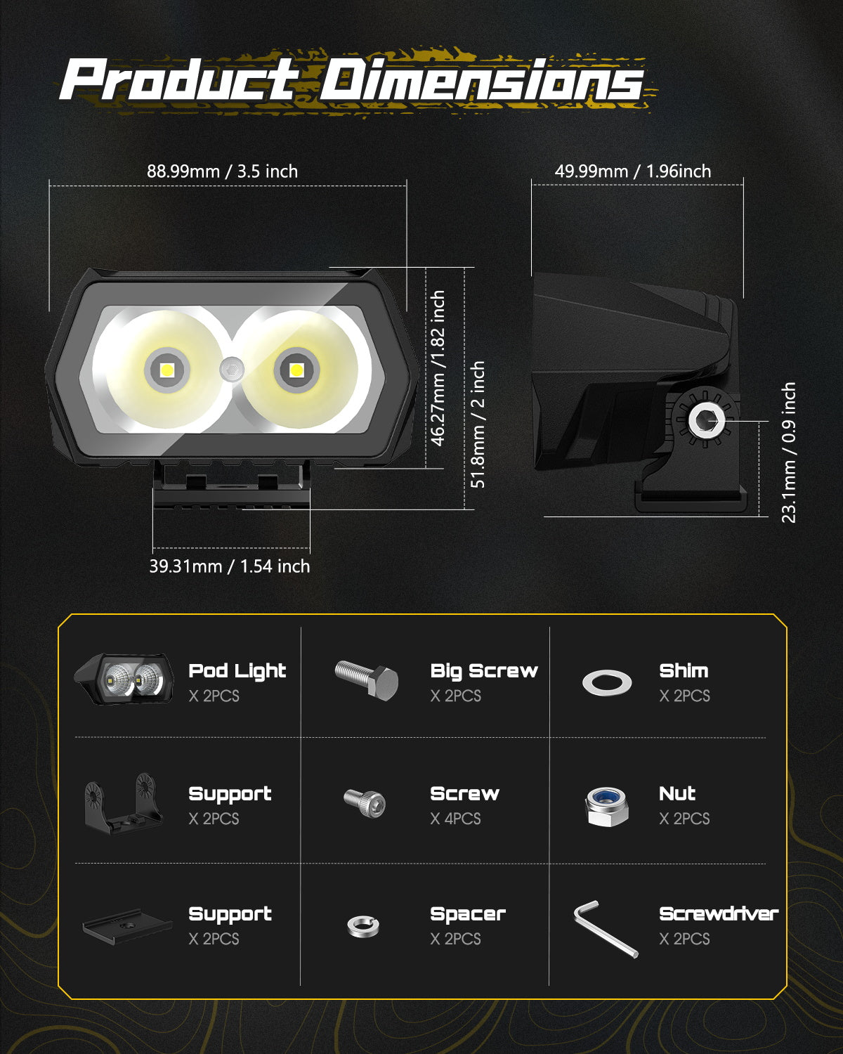 Rock Series | 3.5-inch LED Pod Lights Spotlights - NOVSIGHT