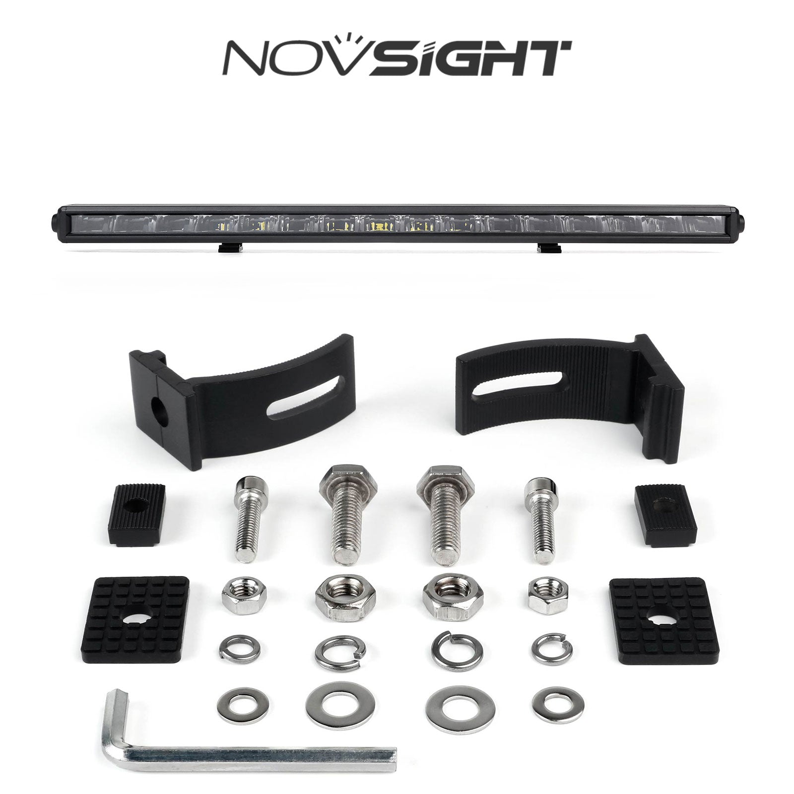 Off Road LED Light Bar 30 Inch Single Row Dual Beam White Amber - NOVSIGHT