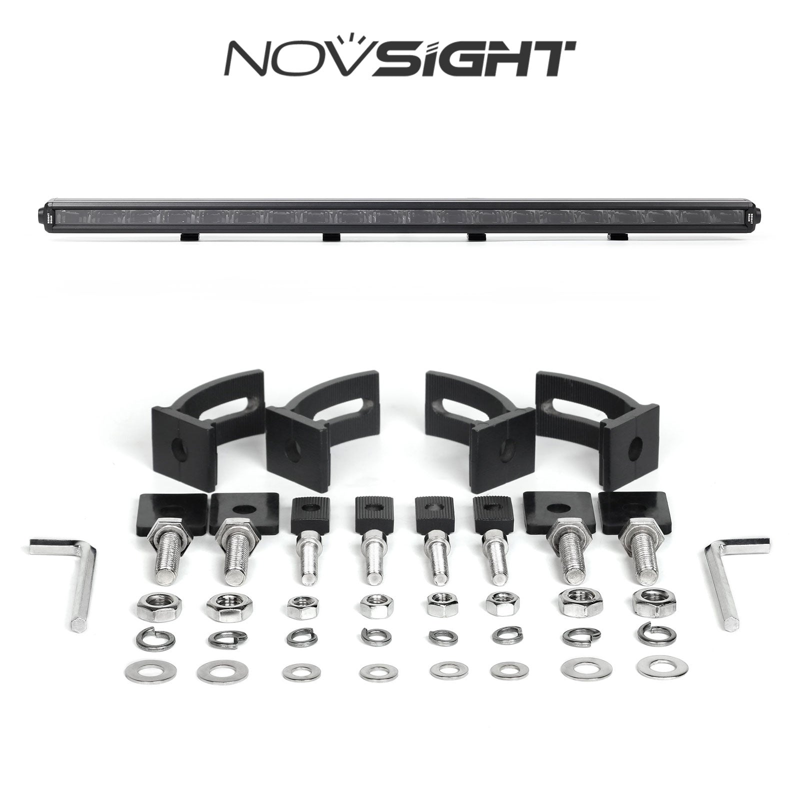 Off Road LED Light Bar 40 Inch Single Row Dual Beam White Amber - NOVSIGHT