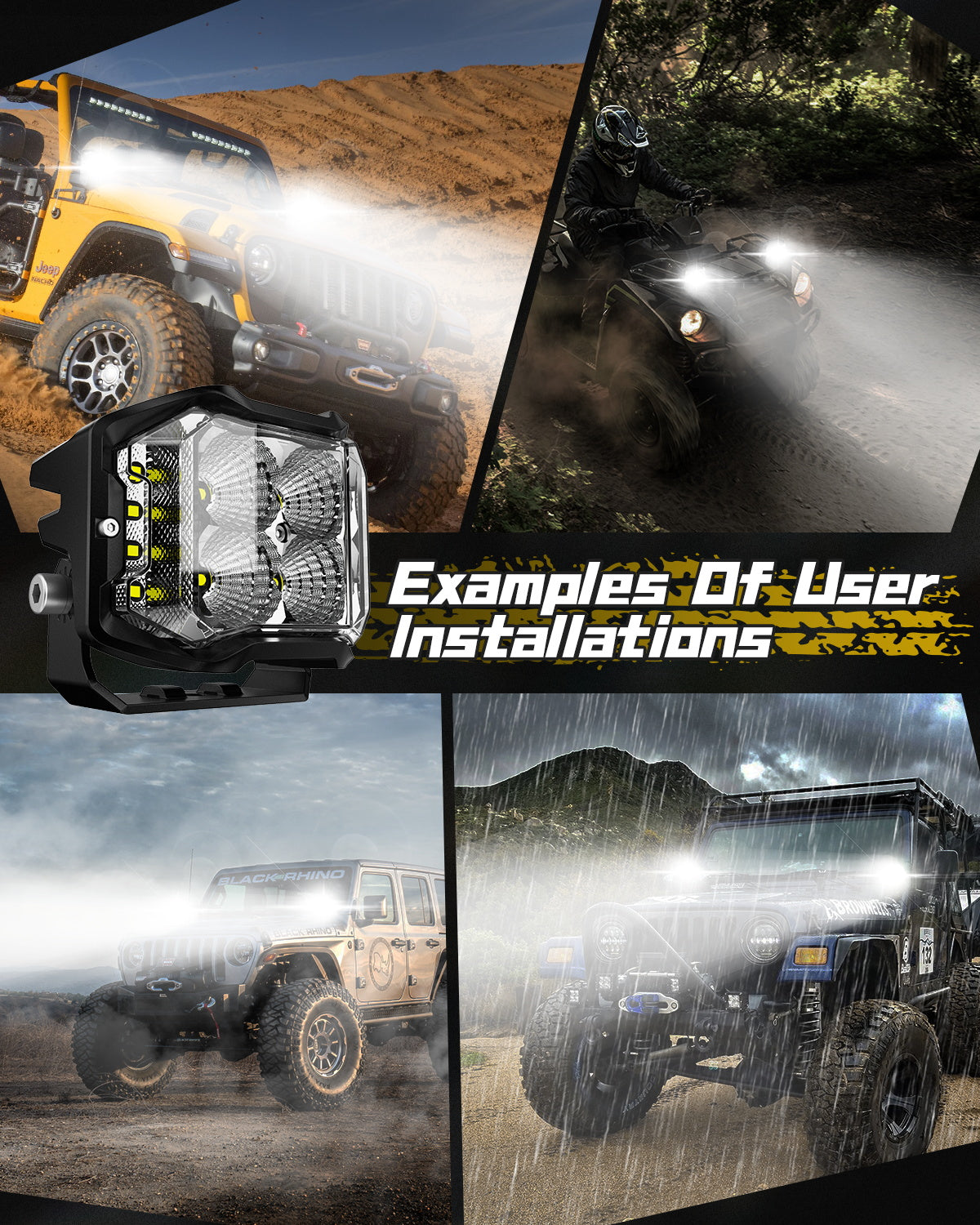 Rock Series | 4-inch LED Pod Flood Lights with Side Lights - NOVSIGHT