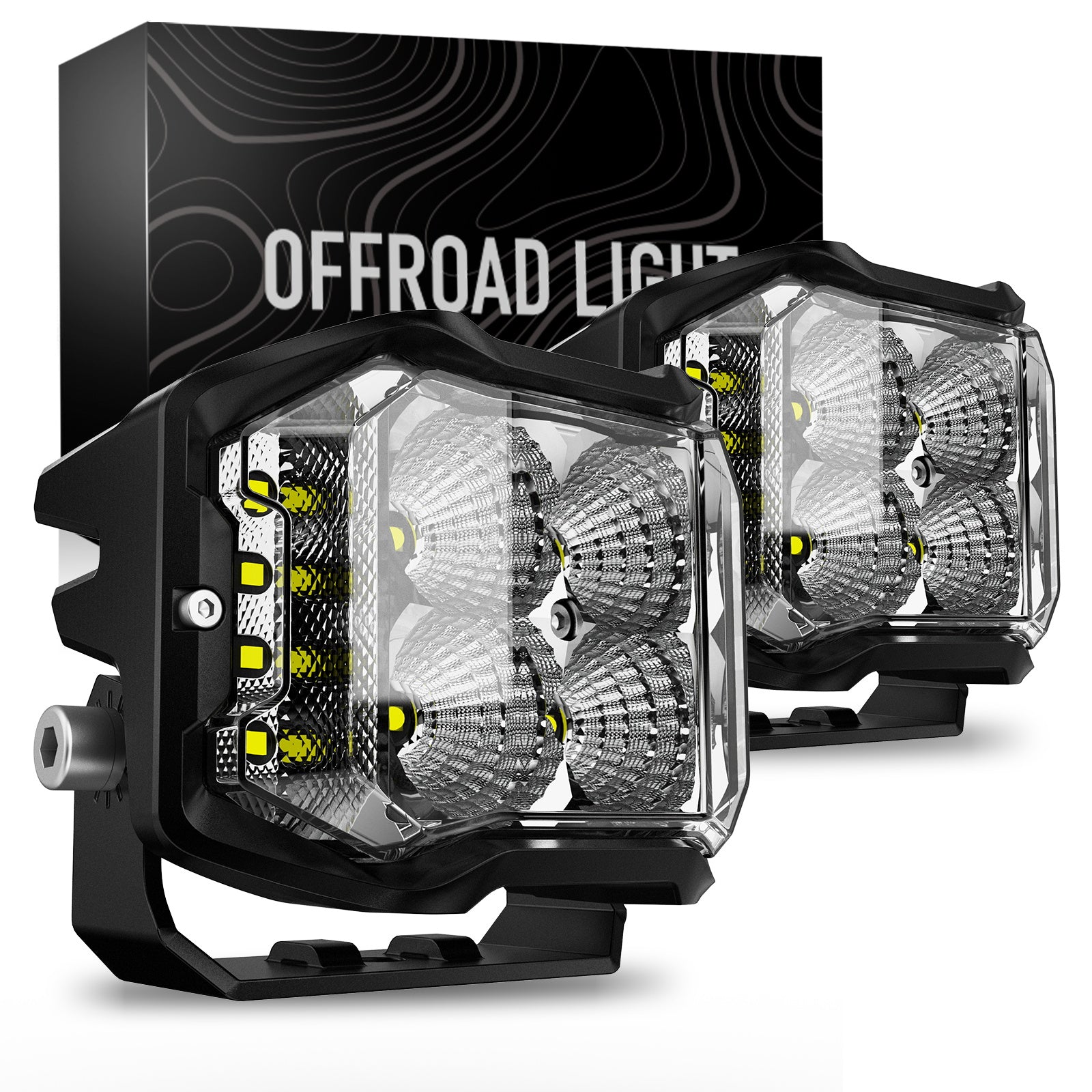 Rock Series | 4-Inch LED Pod Lights Auxiliary Lights with Side Lights - NOVSIGHT