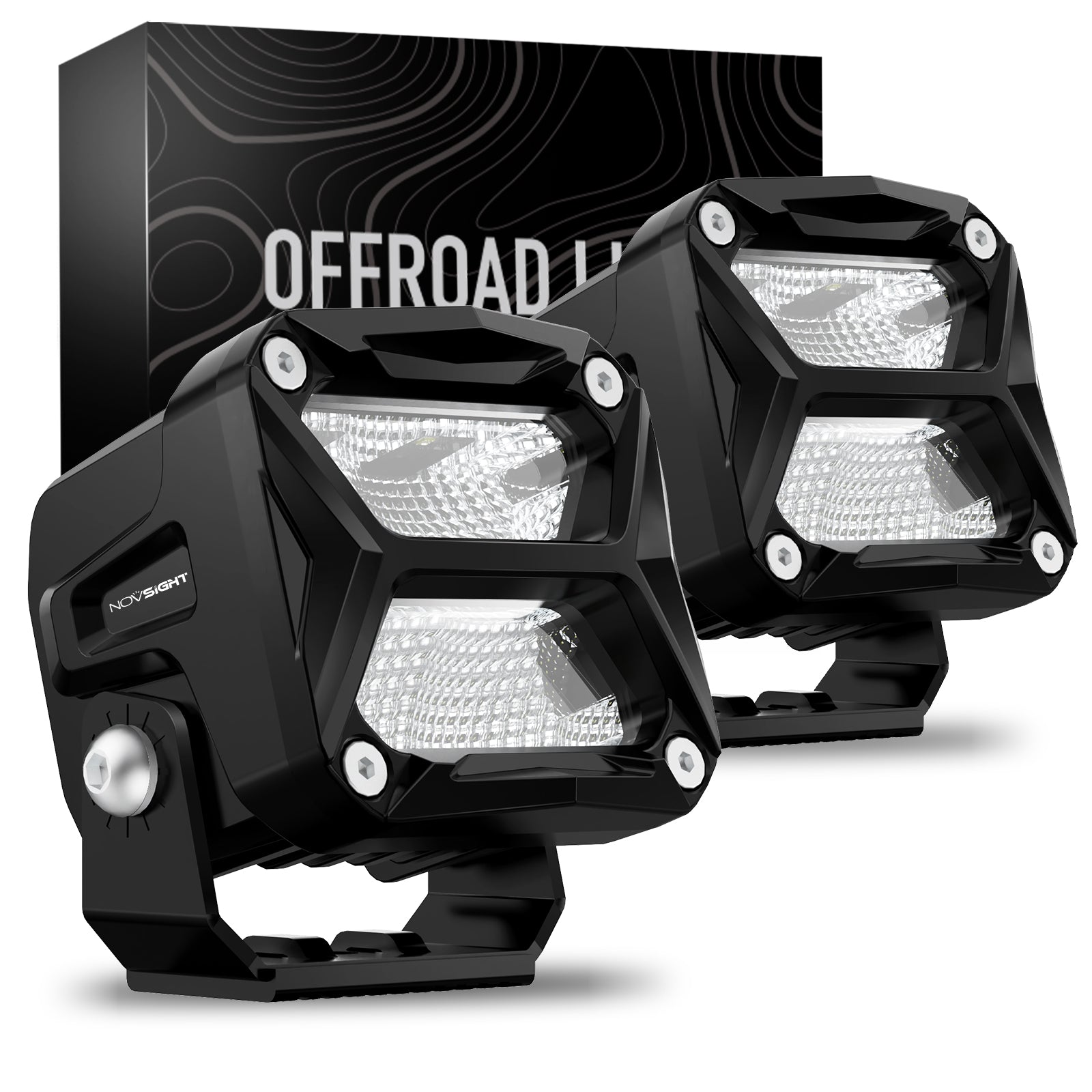 Rock Series | 3-inch LED Pod Lights Flood Lights - NOVSIGHT