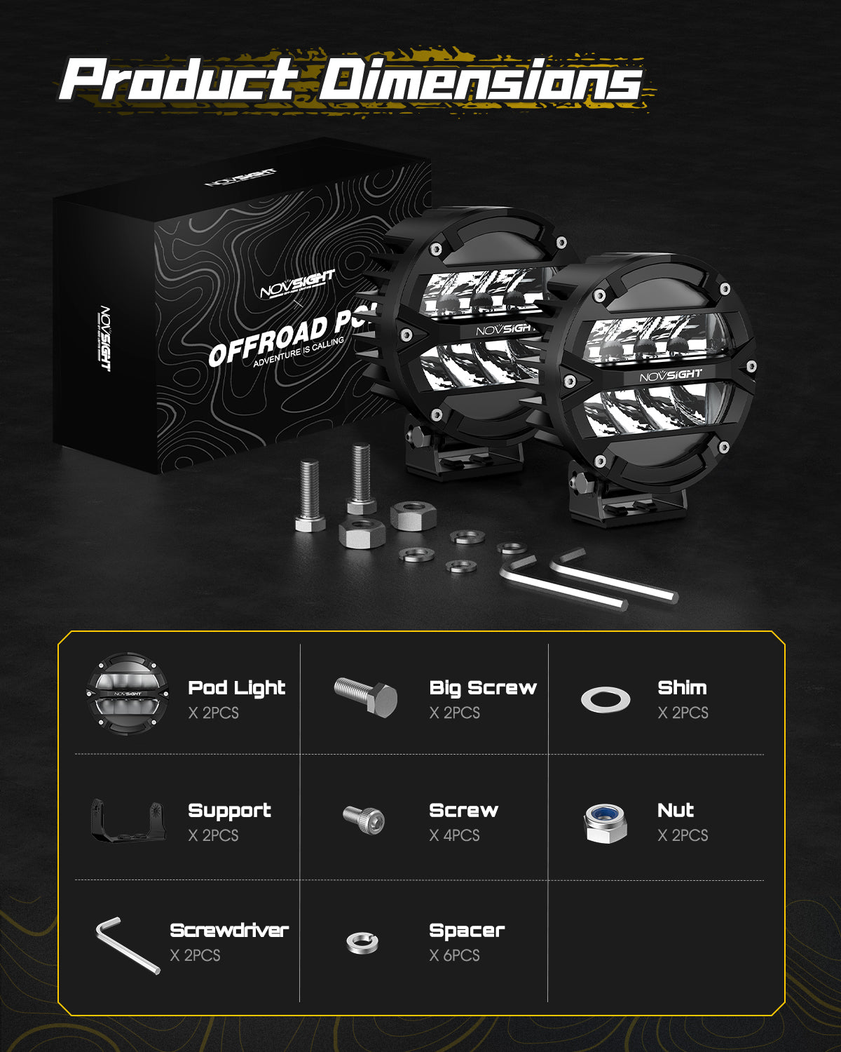 Rock Series | 5-inch LED Pod Round Lights Driving Lights