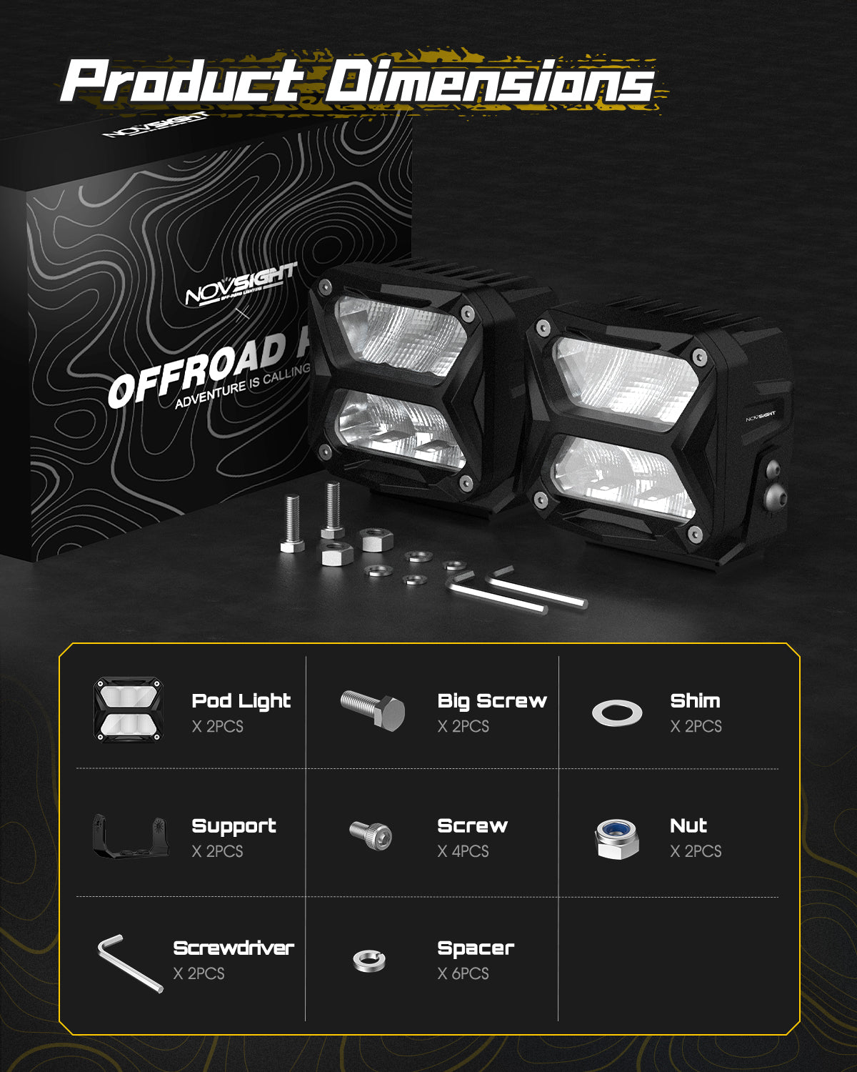 Rock Series | 4-inch LED Pod Lights Driving Lights - NOVSIGHT
