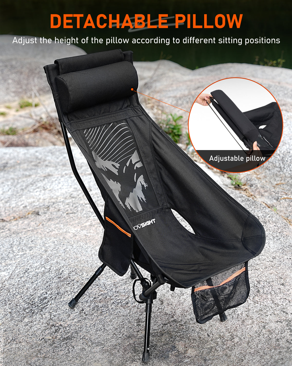 Rove Series | Camping Chair Foldable Mountain Pattern 1PC/Set - NOVSIGHT