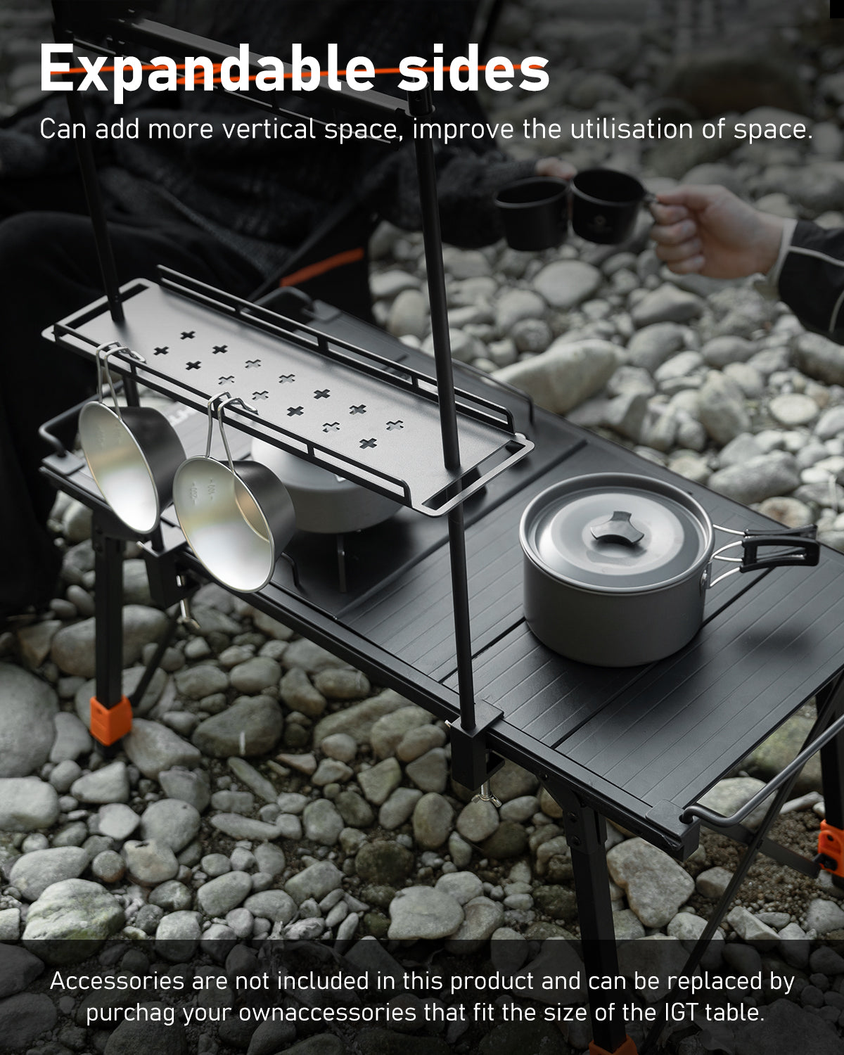 Rove Series | Camping Dining Table IGT Iron Grill Table Foldable Height Adjustable - NOVSIGHT