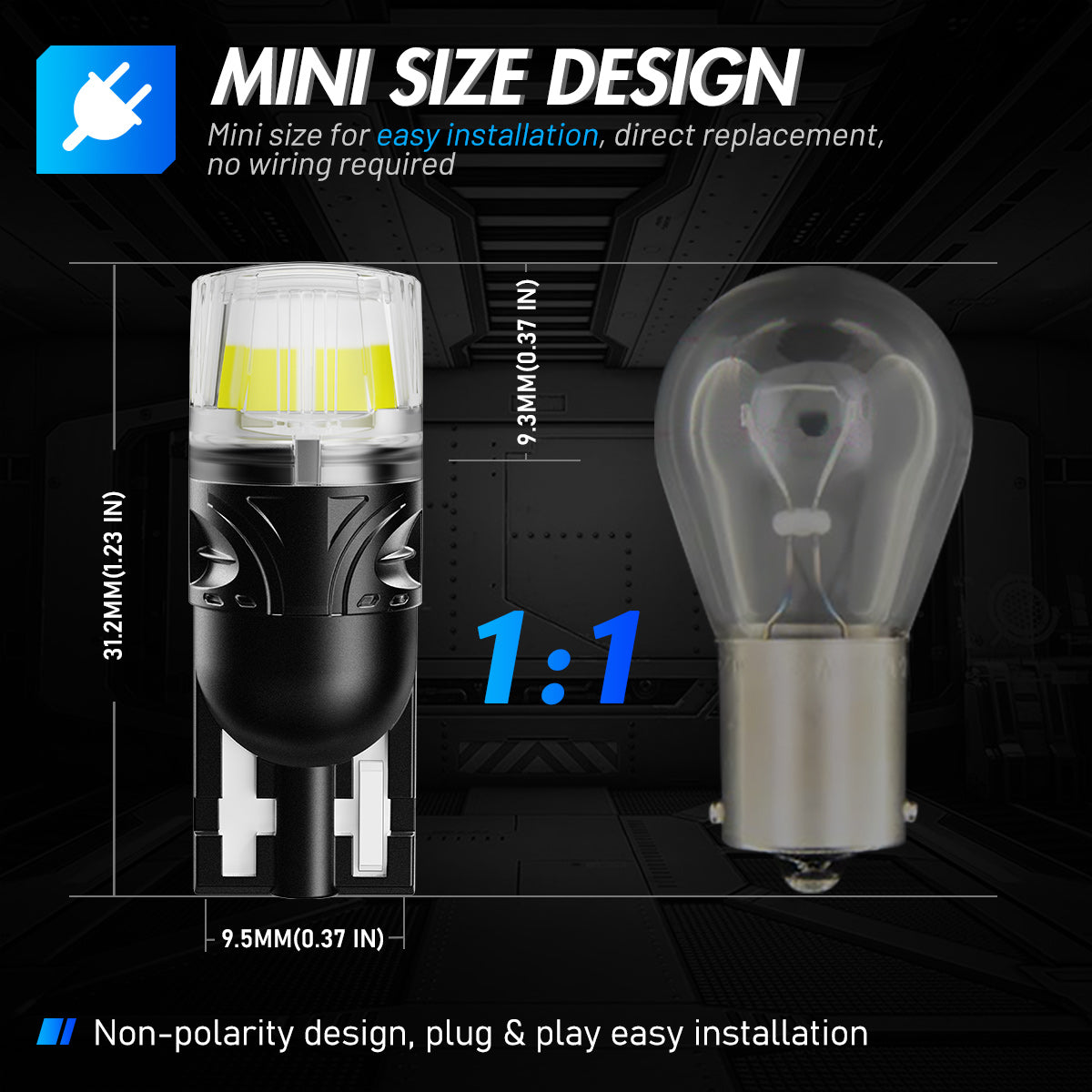 T10 158 161 168 194 W5W LED Bulbs for Rear Front Sinal Lights DRL - White - NOVSIGHT