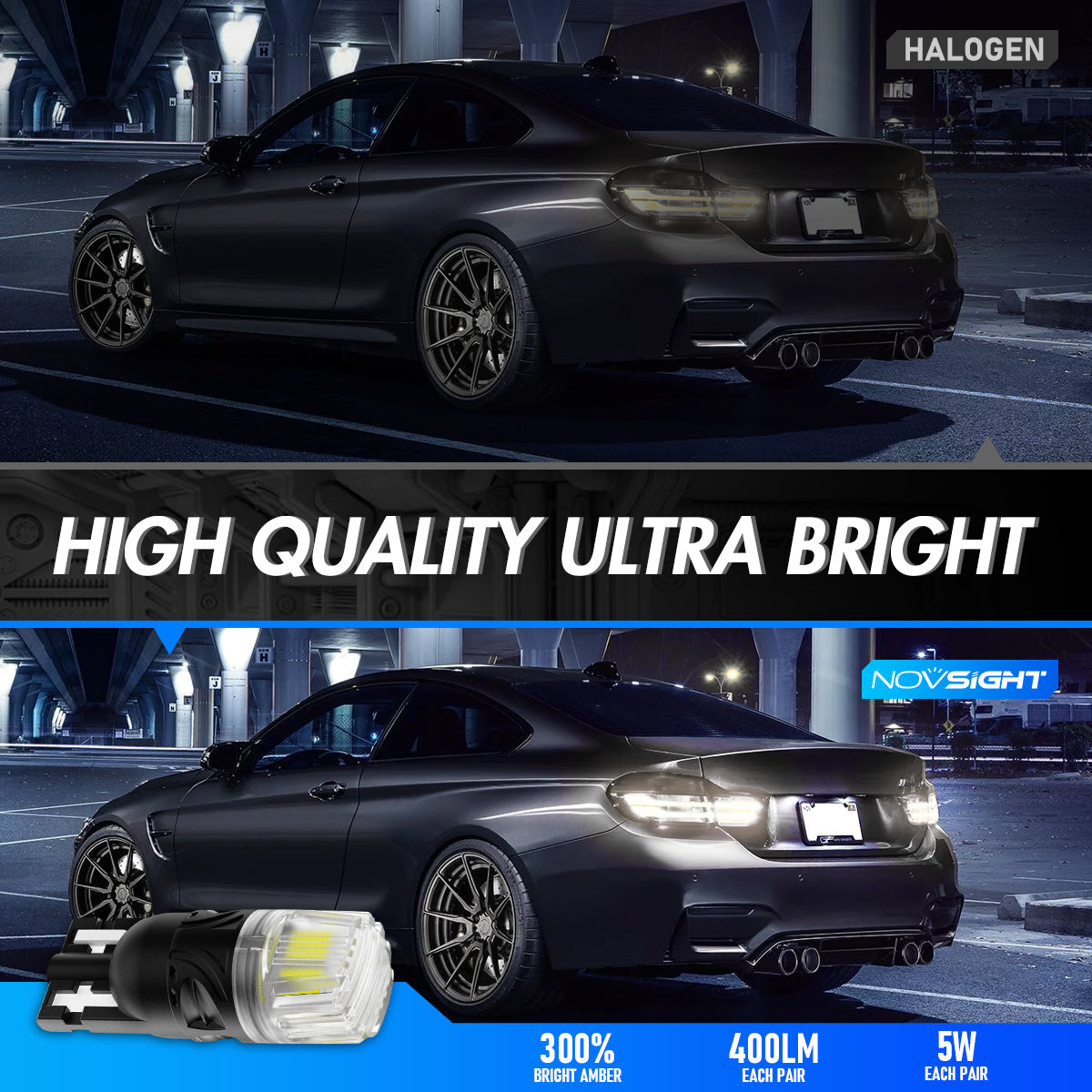 T10 158 161 168 194 W5W LED Bulbs for Rear Front Sinal Lights DRL - White - NOVSIGHT