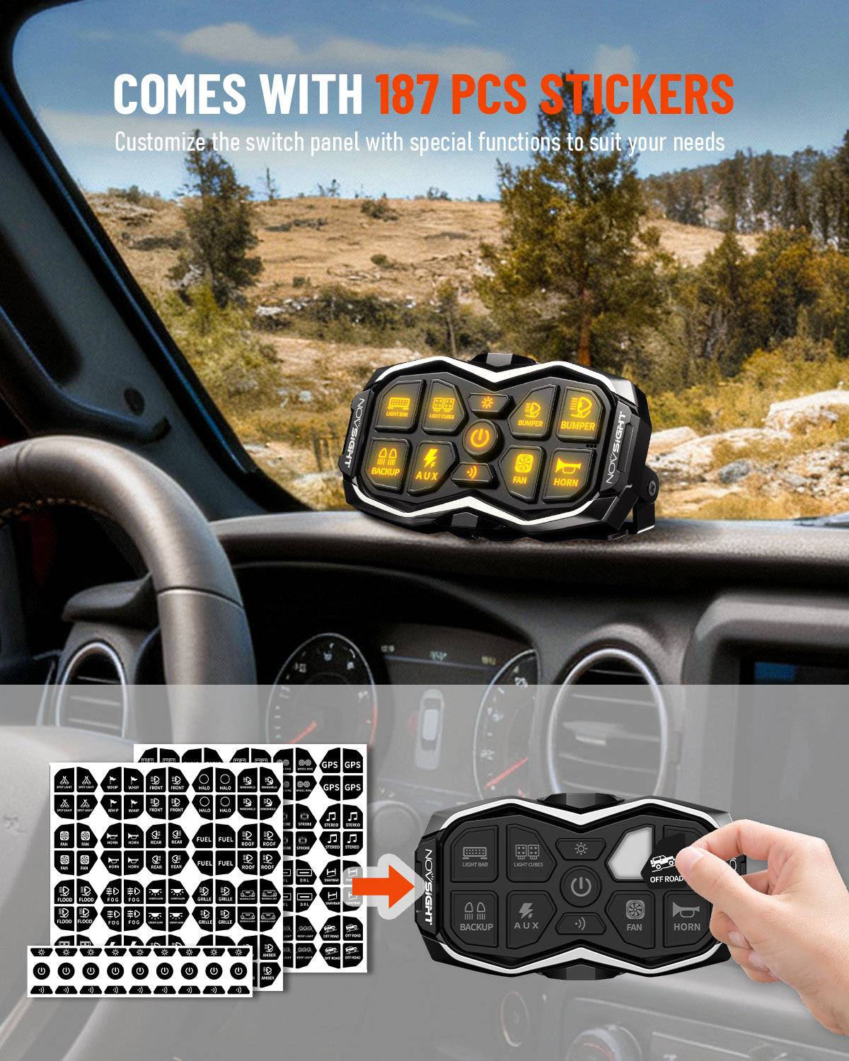 HALO Series 8-Gang Voice-Controlled Switch Panel 8 Circuits