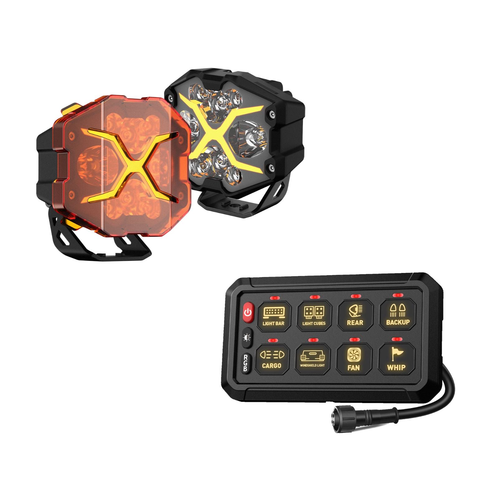 X-Series 4-inch LED Off-road Pod Light Driving Beam with Bluetooth Switch Panel - NOVSIGHT