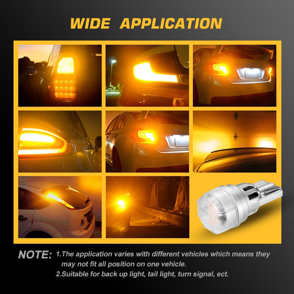 T10O 158 161 168 194 Amber Front Side Marker Front Parking Light License Plate Light Signal Light Fog Light - NOVSIGHT