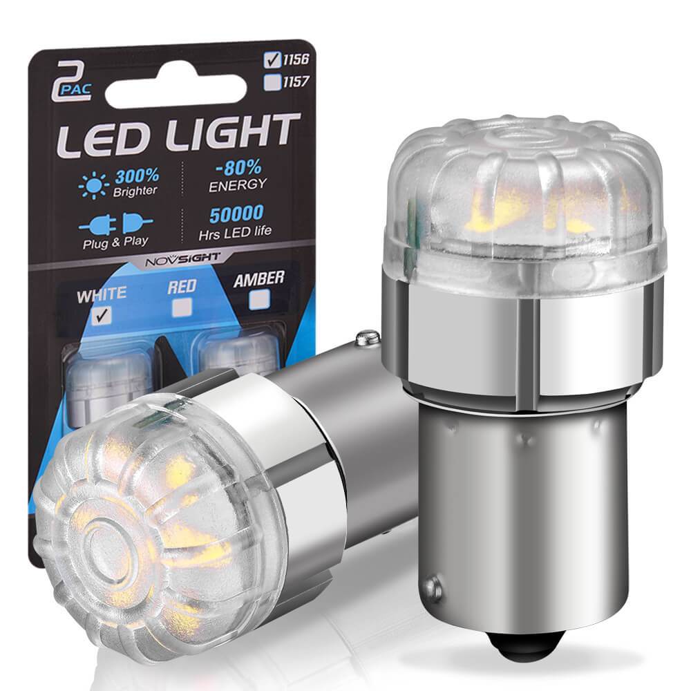 Front Rear Turn Signal Lights 1156 7506 BA15S LED Bulbs Back Up Light - NOVSIGHT Auto Lighting