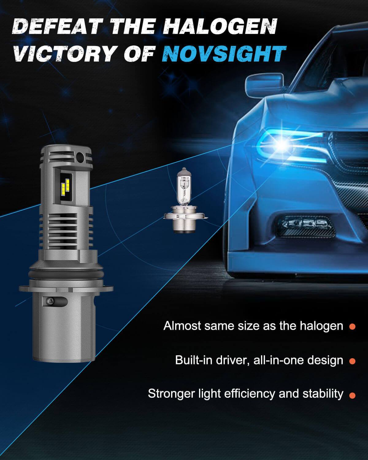 compare 9004 halgen with led