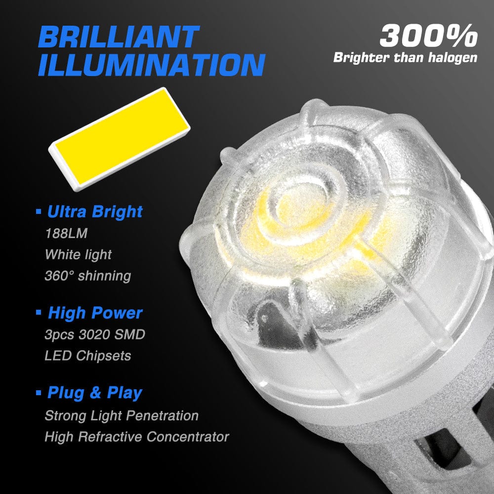 T10W 158 161 168 194 W5W LED Bulbs White License Plate Light Front Parking Light Front Side Marker Light - NOVSIGHT