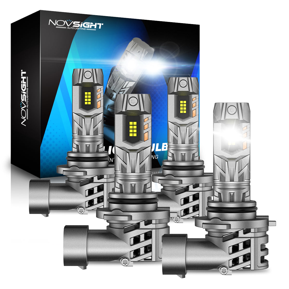 N63 Upgraded Mini 1:1 Series Wireless | H7 H11 9005 9006 LED Headlight Bulbs Original Mini Size 70W 16000LM 90W 20000LM 6500K White | 2 Bulbs - NOVSIGHT