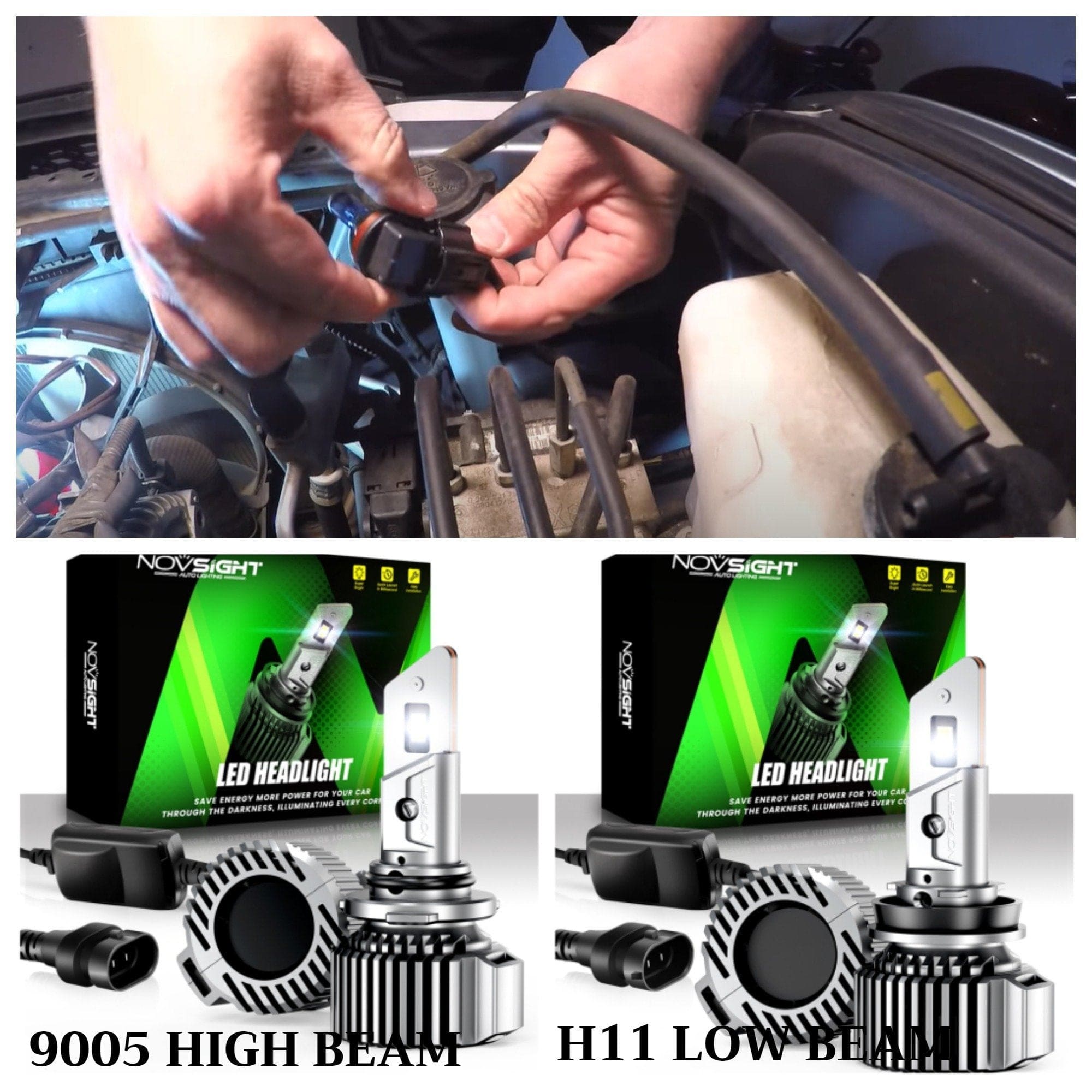 2007-2018 Toyota Camry LED Headlight Bulbs Kit H11 9005 - NOVSIGHT Auto Lighting